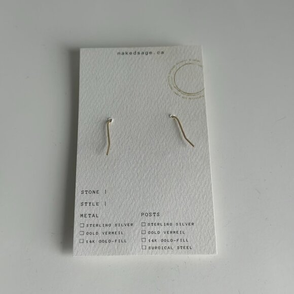 Gold Pendant Earrings with Cranberry Quartz Gemstone - Picture 7 of 9